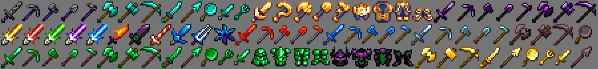 Panorama of the Minecraft Bedrock Marketplace product Weapons created by SNDBX.
