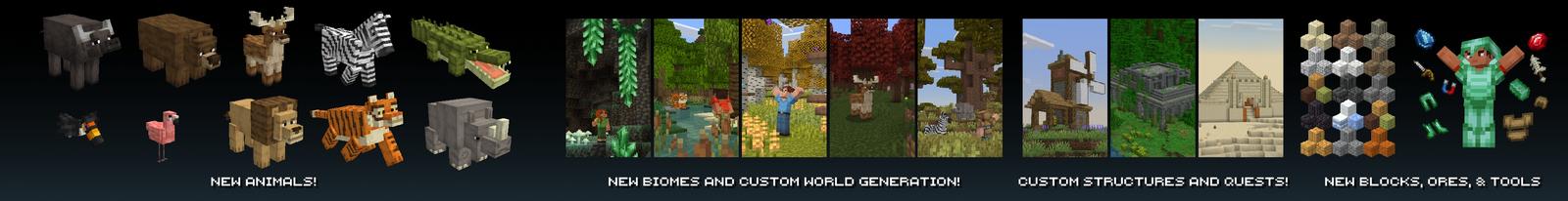 Panorama of the Minecraft Bedrock Marketplace product Overhauled Biomes Add-On created by Solid Blocks.