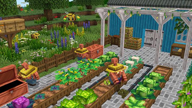 Screenshot of the Minecraft Bedrock Marketplace product Crops & Farms created by Some Game Studio.