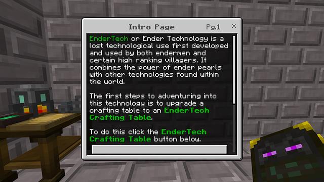 Screenshot of the Minecraft Bedrock Marketplace product EnderTech created by Sova Knights.
