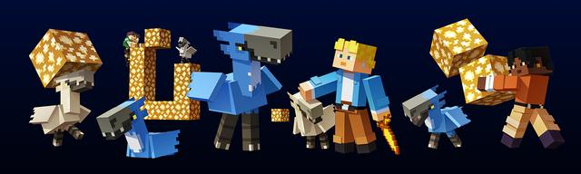 Panorama of the Minecraft Bedrock Marketplace product Aether Moa Add-On created by Spark Universe.
