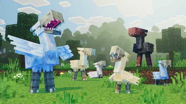 Screenshot of the Minecraft Bedrock Marketplace product Aether Moa Add-On created by Spark Universe.