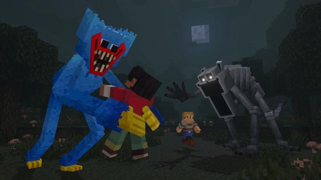 Screenshot of the Minecraft Bedrock Marketplace product Huggy & Friends Add-On created by Spark Universe.