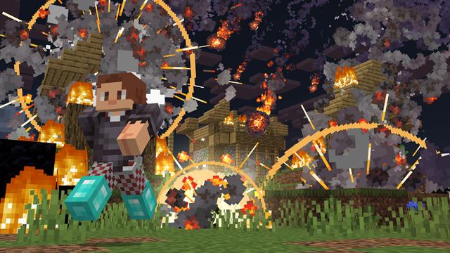 Screenshot of the Minecraft Bedrock Marketplace product Insane Disasters Add-On created by Spark Universe.