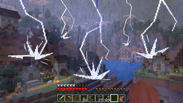 Screenshot of the Minecraft Bedrock Marketplace product Insane Disasters Add-On created by Spark Universe.