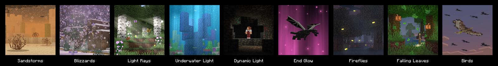 Panorama of the Minecraft Bedrock Marketplace product Realism VFX Add-On created by Spark Universe.