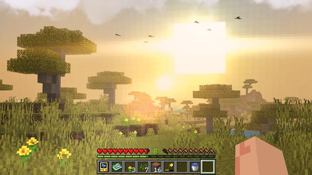 Screenshot of the Minecraft Bedrock Marketplace product Realism VFX Add-On created by Spark Universe.