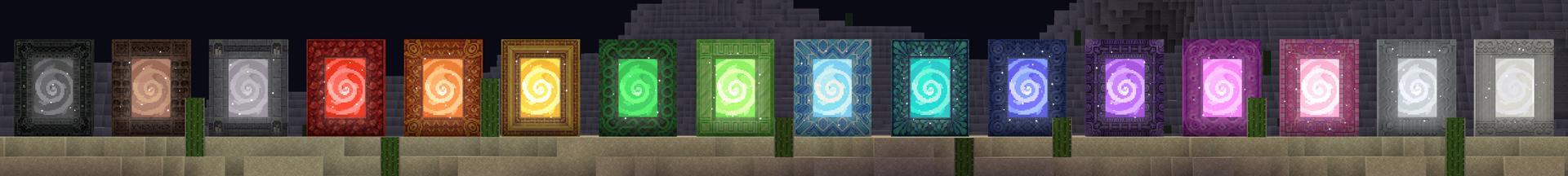 Panorama of the Minecraft Bedrock Marketplace product Spark Portals Add-On created by Spark Universe.