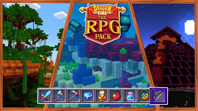 Thumbnail of the Minecraft Bedrock Marketplace product DRAGONFIRE : THE RPG PACK created by Spectral Studios.