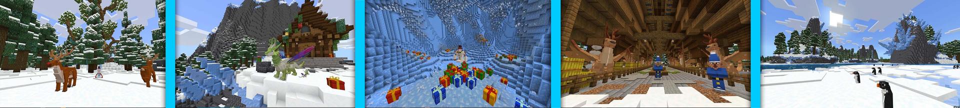 Panorama of the Minecraft Bedrock Marketplace product DragonFire Winter Edition created by Spectral Studios.