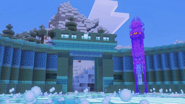 Screenshot of the Minecraft Bedrock Marketplace product Kraken Bosses Add-On created by Spectral Studios.