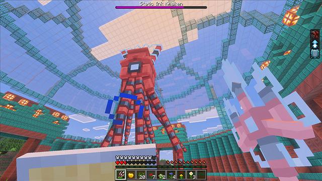 Screenshot of the Minecraft Bedrock Marketplace product Kraken Bosses Add-On created by Spectral Studios.