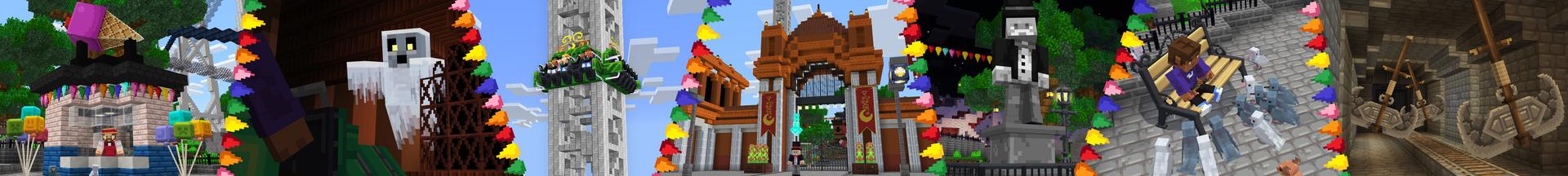 Panorama of the Minecraft Bedrock Marketplace product AMUSEMENT PARK created by Square Dreams.