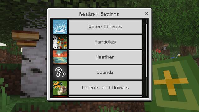 Screenshot of the Minecraft Bedrock Marketplace product REALISM+ Add-On created by Square Dreams.
