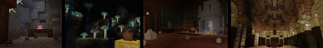 Panorama of the Minecraft Bedrock Marketplace product The Cursed Neighborhood created by Square Dreams.