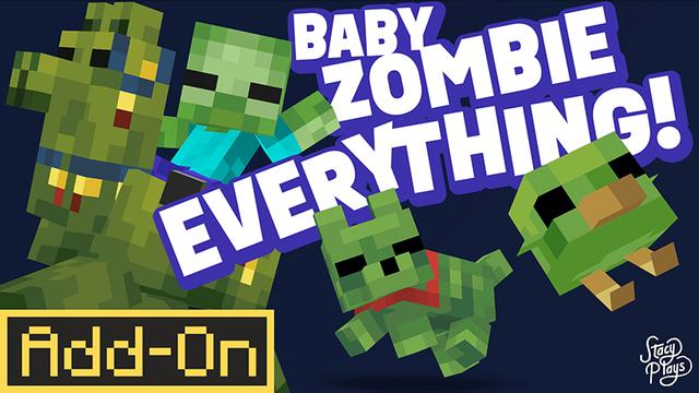 Thumbnail of the Minecraft Bedrock Marketplace product Baby Zombie EVERYTHING! Add-On created by StacyPlays.