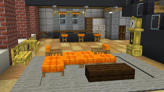 Screenshot of the Minecraft Bedrock Marketplace product Otro Add-On de Mobiliario created by Starfish Studios.
