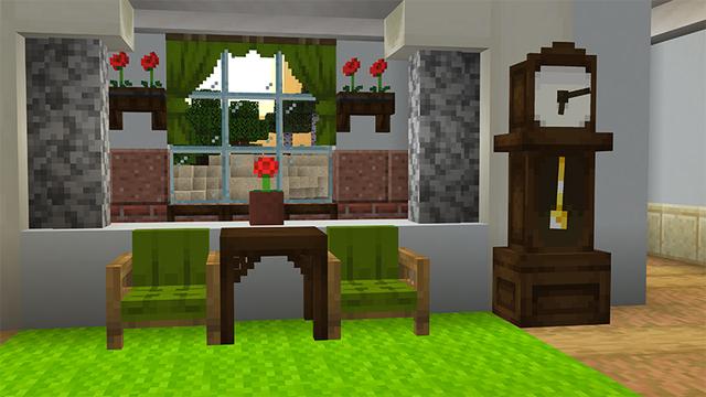 Screenshot of the Minecraft Bedrock Marketplace product Otro Add-On de Mobiliario created by Starfish Studios.