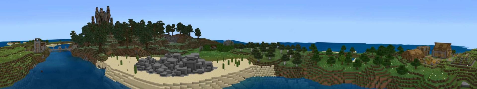 Panorama of the Minecraft Bedrock Marketplace product Mythical Animals created by stonemasons.