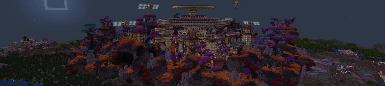 Panorama of the Minecraft Bedrock Marketplace product Alien City created by Street Studios.