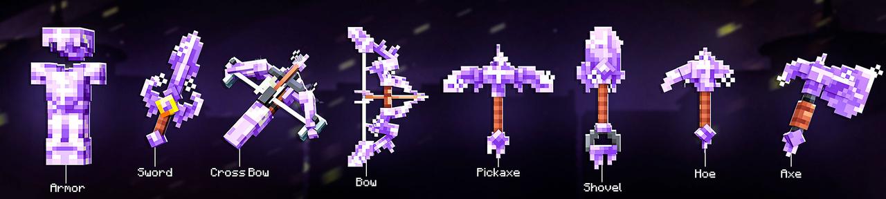 Panorama of the Minecraft Bedrock Marketplace product Amethyst Tools created by Street Studios.