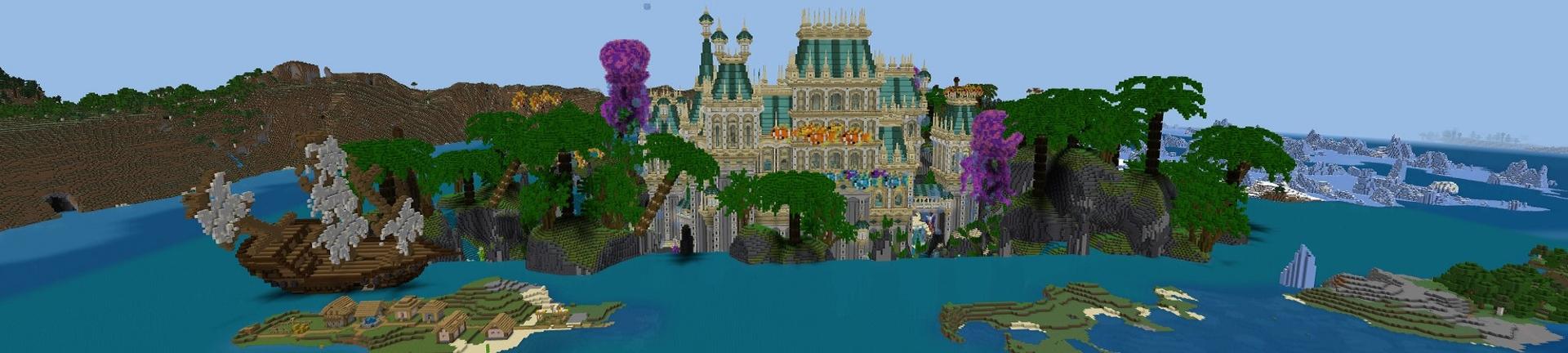Panorama of the Minecraft Bedrock Marketplace product Atlantic Castle created by Street Studios.