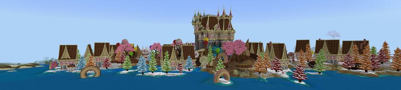 Panorama of the Minecraft Bedrock Marketplace product Candyland created by Street Studios.
