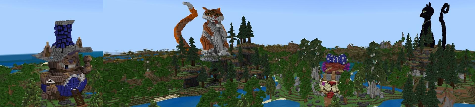 Panorama of the Minecraft Bedrock Marketplace product Cat House Village created by Street Studios.