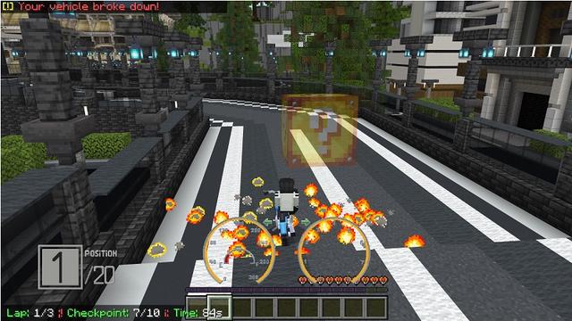 Screenshot of the Minecraft Bedrock Marketplace product Crazy Racing created by Street Studios.