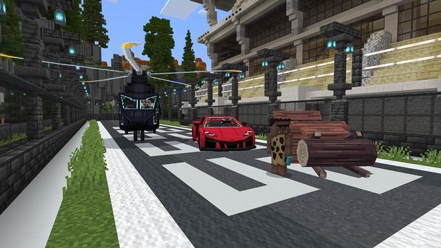 Screenshot of the Minecraft Bedrock Marketplace product Crazy Racing created by Street Studios.