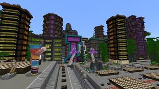 Screenshot of the Minecraft Bedrock Marketplace product Cyber Jungle created by Street Studios.