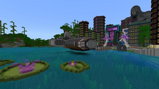 Screenshot of the Minecraft Bedrock Marketplace product Cyber Jungle created by Street Studios.