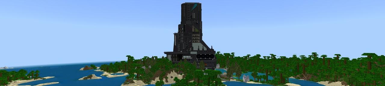 Panorama of the Minecraft Bedrock Marketplace product Cyber Mansion created by Street Studios.