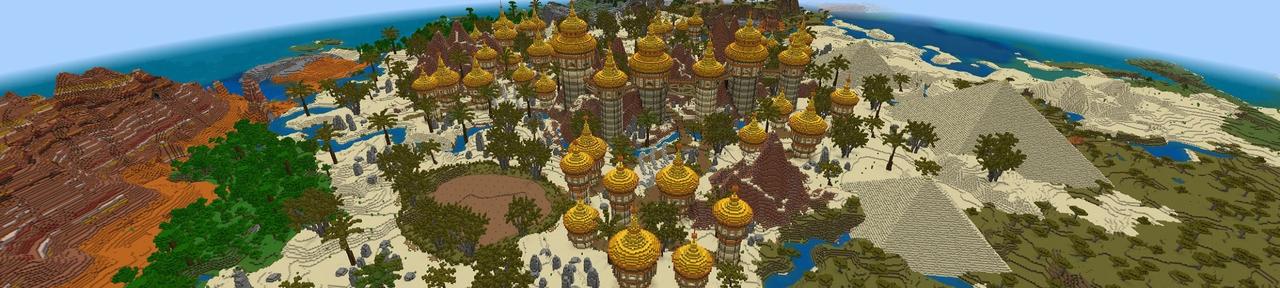 Panorama of the Minecraft Bedrock Marketplace product Desert Empire created by Street Studios.