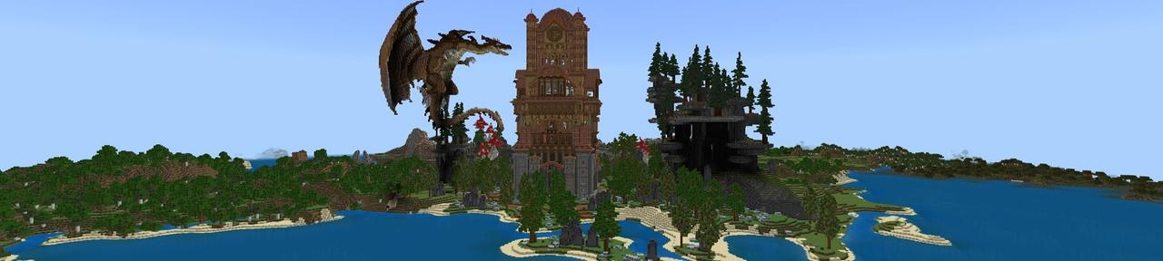 Panorama of the Minecraft Bedrock Marketplace product Dragon Tower created by Street Studios.