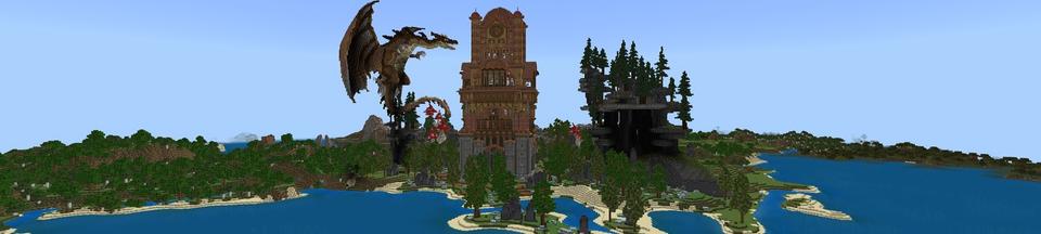 Panorama of the Minecraft Bedrock Marketplace product Dragon Tower created by Street Studios.