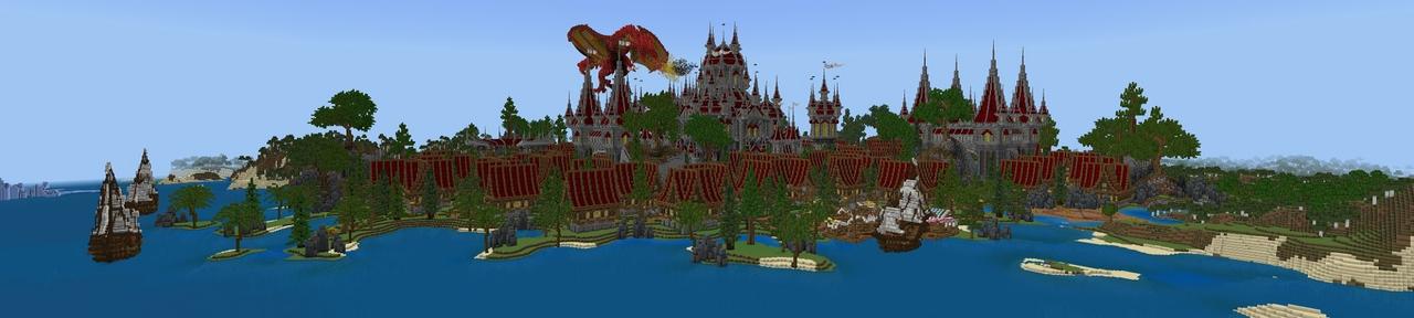 Panorama of the Minecraft Bedrock Marketplace product Dragon Valley created by Street Studios.