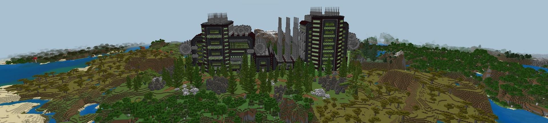 Panorama of the Minecraft Bedrock Marketplace product Factory Survival created by Street Studios.