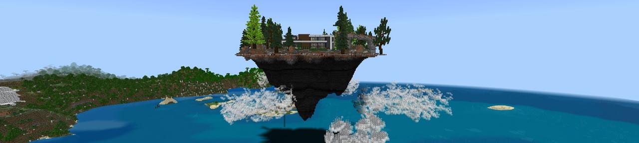 Panorama of the Minecraft Bedrock Marketplace product Floating Mansion created by Street Studios.
