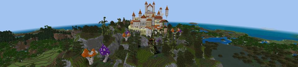 Panorama of the Minecraft Bedrock Marketplace product Flying Castle created by Street Studios.