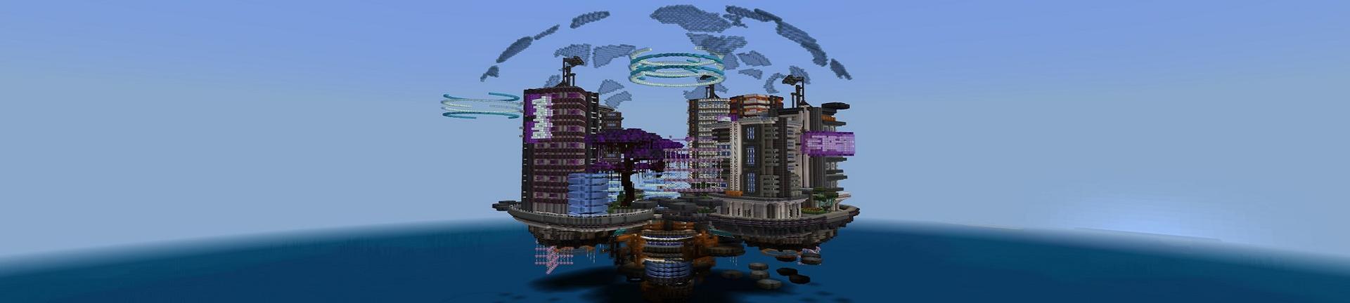 Panorama of the Minecraft Bedrock Marketplace product Flying Hacker Base created by Street Studios.