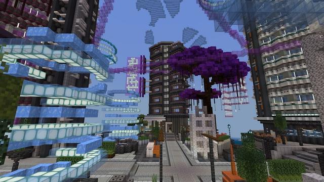 Screenshot of the Minecraft Bedrock Marketplace product Flying Hacker Base created by Street Studios.