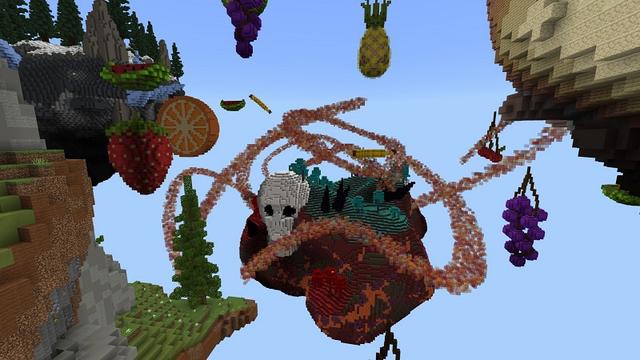 Screenshot of the Minecraft Bedrock Marketplace product Fruits Skyblock created by Street Studios.