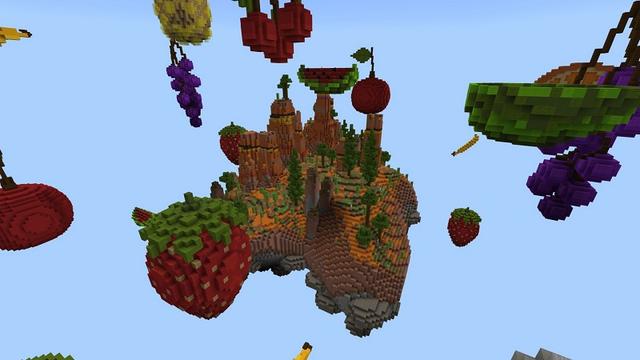 Screenshot of the Minecraft Bedrock Marketplace product Fruits Skyblock created by Street Studios.