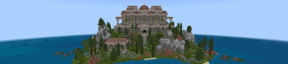 Panorama of the Minecraft Bedrock Marketplace product Greek Temple created by Street Studios.