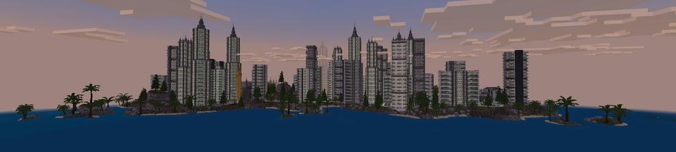 Panorama of the Minecraft Bedrock Marketplace product Green Town created by Street Studios.