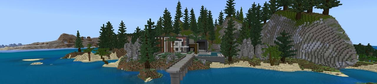 Panorama of the Minecraft Bedrock Marketplace product Hacker Mansion created by Street Studios.