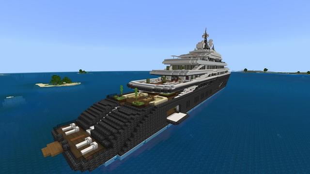 Screenshot of the Minecraft Bedrock Marketplace product Hacker Yacht created by Street Studios.