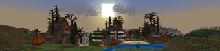 Panorama of the Minecraft Bedrock Marketplace product Halloween Hacker Mansion created by Street Studios.