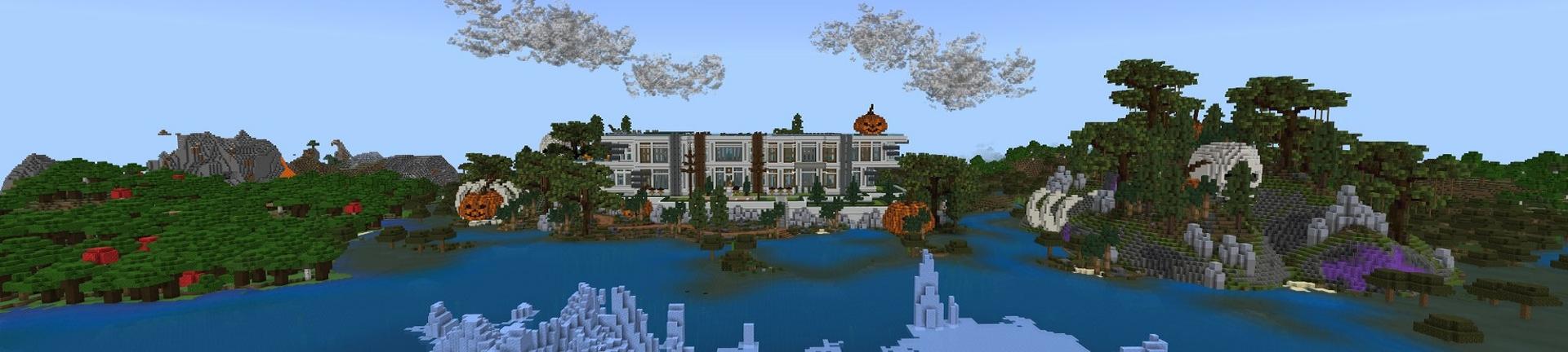 Panorama of the Minecraft Bedrock Marketplace product Halloween Mansion created by Street Studios.